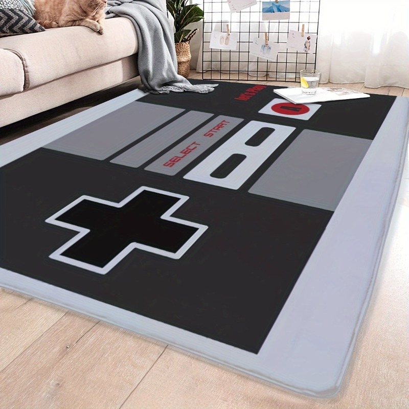 Retro Gaming Rug - พรมปูพื้นลาย3D สำหรับเล่นเกมพรมปูพื้นคริสตัลกันลื่นในบ้านพรมจอยเกมเล่นเกมย้อนยุคสำหรับเป็นของขวัญตกแต่งห้องนั่งเล่นสำหรับเพื่อน