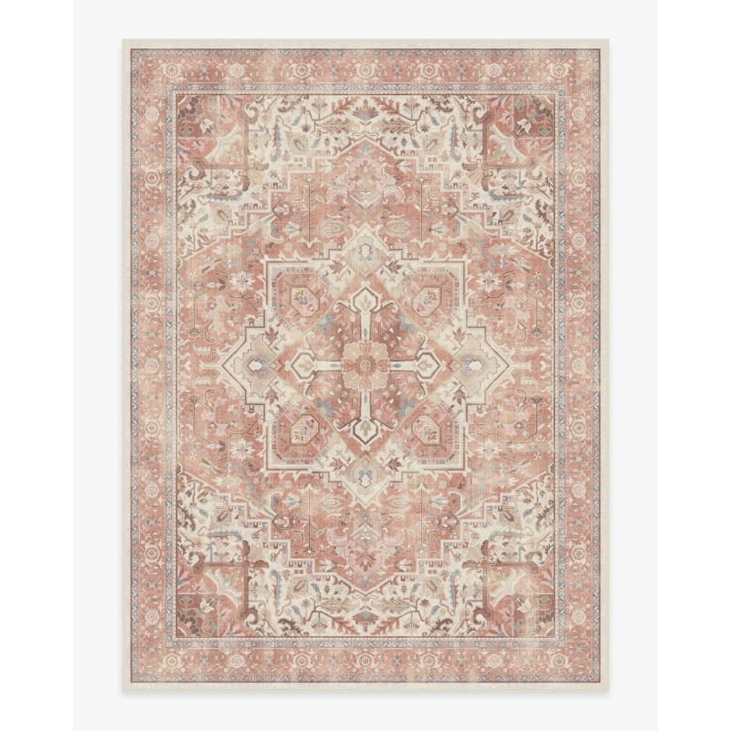 Retro Gaming Rug - Royal Rose สีชมพูพรมแบบดั้งเดิมห้องนอนห้องนั่งเล่นพรมตกแต่ง Vintage เปอร์เซียล้างทําความสะอาดได้พรมห้องครัวห้องรับประทานอาหารพรมกันลื่น