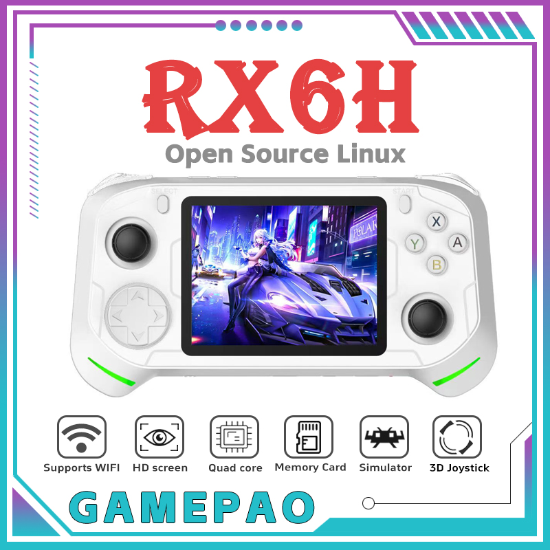 Retro Gaming Linux - โอเพ่นซอร์ส RX6H เรโทรคอนโซลวิดีโอเกมพกพา ระบบ Linux หน้าจอ