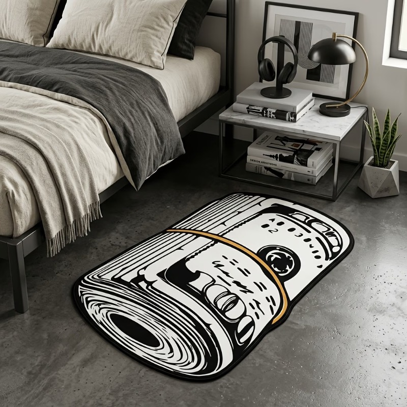 Retro Gaming Rug - พรมลายธนบัตรแบบม้วนสไตล์อเมริกันเรโทร พรมดีไซน์ไม่ซ้ำใคร ทันสมัยและสร้างสรรค์ เหมาะสำหรับห้องเล่นเกม ห้องนอน ห้องนั่งเล่น