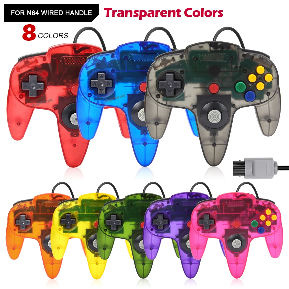 Retro Gaming Joystick - 8 สีแบบมีสายGamepadสําหรับN64 คอนโซลJoypadสําหรับN64 จอยสติ๊กคลาสสิกคอนโซลเกมRetro Gamepadอุปกรณ์เสริม