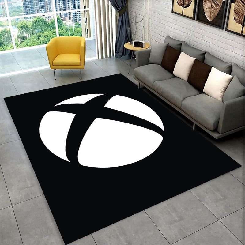 Retro Gaming Rug - พรมลายโลโก้เกมเมอร์ Xbox สไตล์เรโทร สำหรับห้องนอน ห้องนั่งเล่น โซฟา