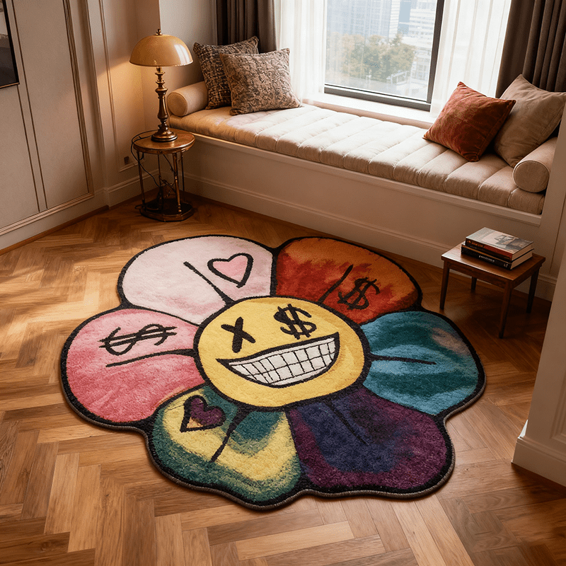Retro Gaming Rug - วิคามะ คัลเลอร์ โดปามีน พรมห้องนอนสร้างสรรค์ พรมห้องนั่งเล่น พรมห้องนอน