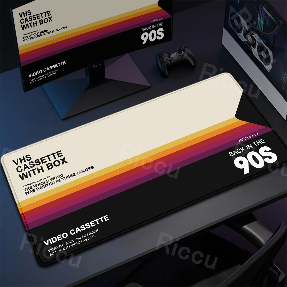 Retro Gaming Rug - Retro VHS สไตล์เมาส์ Pad Xxl คอมพิวเตอร์ขนาดใหญ่