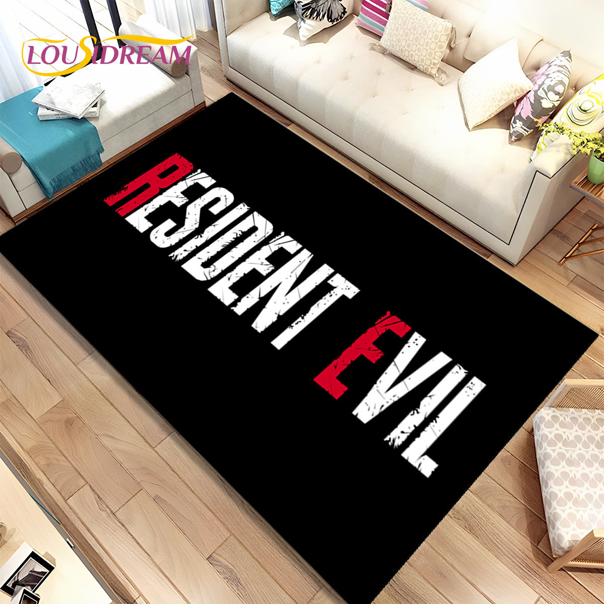 Retro Gaming Rug - พรมปูพื้นกันลื่นสำหรับเด็กเล่น3D ห้องรับแขกห้องนอนพรมปูพื้นสำหรับเล่นเกมความชั่วร้ายพรมสำหรับตกแต่งโซฟา