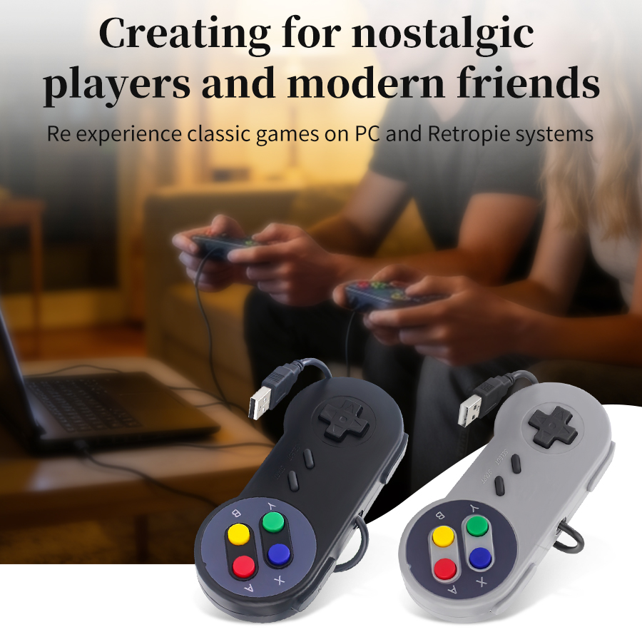 Retro Gaming With Raspberry Pi - ยูเอสบี เรโทร เกมแพดสำหรับพีซี เนสปี เรโทรพายคอนโทรลเลอร์เกมแบบมีสายความไวสูงสำหรับราสเบอร์รี่พาย 5