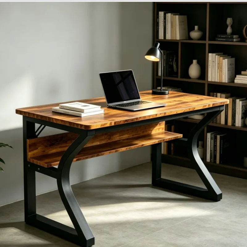 Retro Gaming Table - โต๊ะคอมพิวเตอร์เหล็กดัดสไตล์เรโทรแบบอเมริกัน โต๊ะเกมมิ่งอีสปอร์ต โต๊ะทำงานในห้องนอนหรือสำนักงาน ปรับแต่งได้