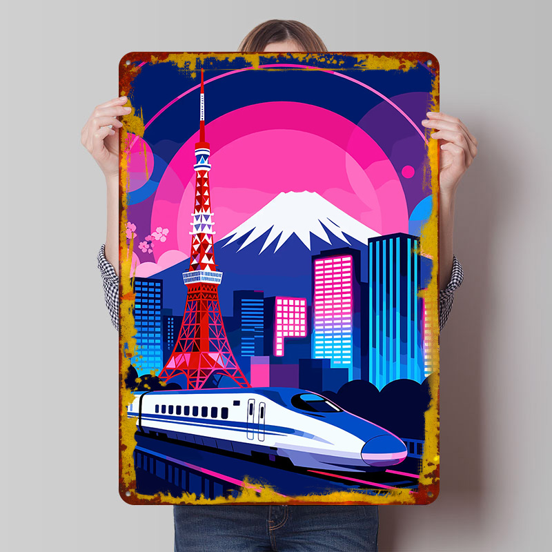 ภาพวิวเมืองโตเกียวพร้อมรถไฟควา - Retro Gaming Tokyo บทวิจารณ์และราคา