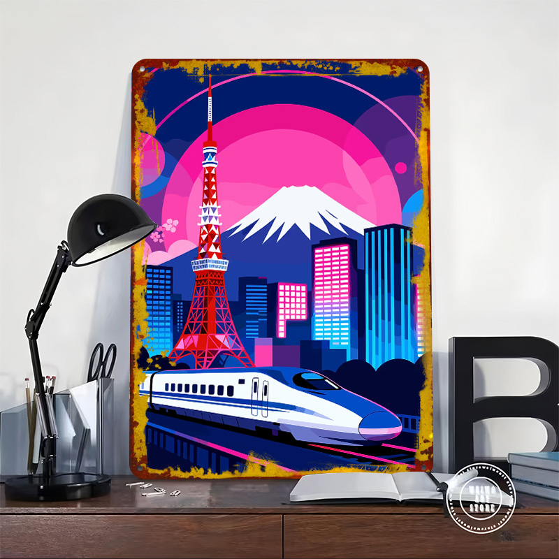 ภาพวิวเมืองโตเกียวพร้อมรถไฟควา - Retro Gaming Tokyo บทวิจารณ์และราคา