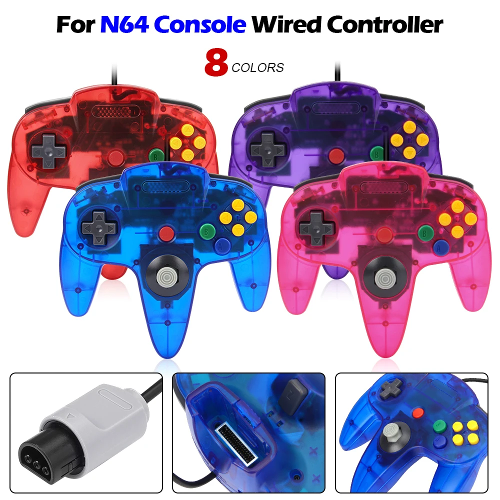 8 สีแบบมีสายGamepadสําหรับN64  - Retro Gaming Joystick บทวิจารณ์และราคา