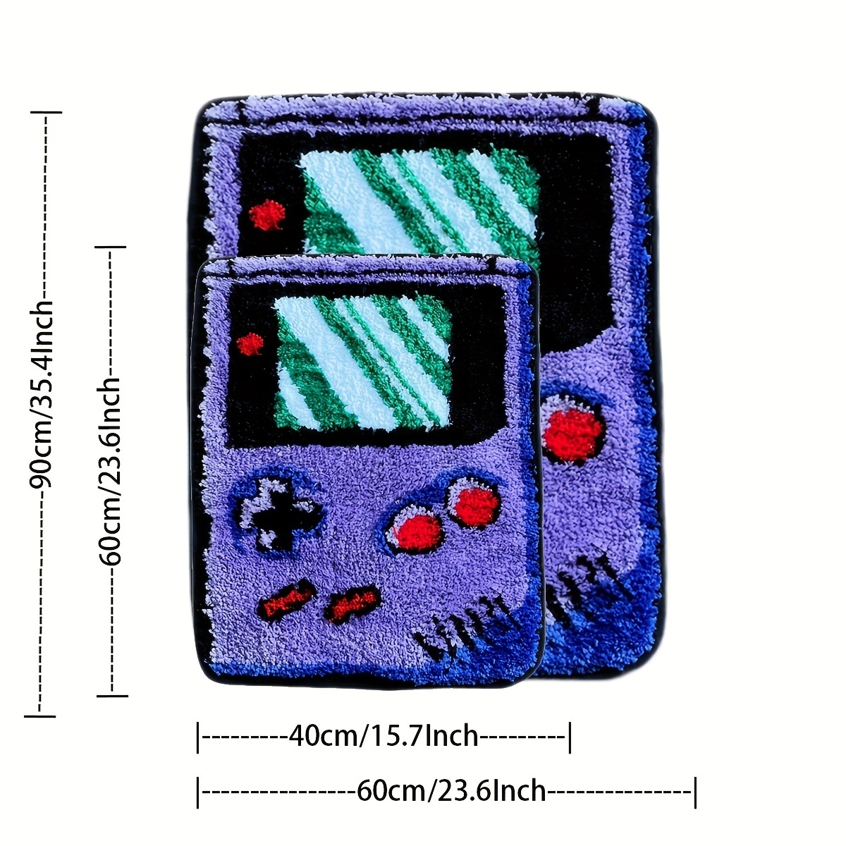 พรมปูพื้นคอนโซลเกมสีม่วงป้องกั - Retro Gaming Rug บทวิจารณ์และราคา