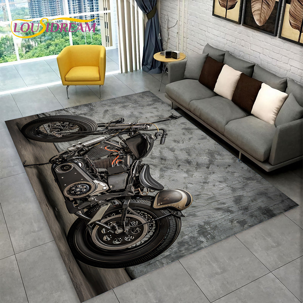 3D Retro Vintage รถจักรยานยนต์ - Retro Gaming Rug บทวิจารณ์และราคา