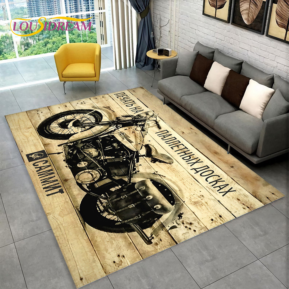 3D Retro Vintage รถจักรยานยนต์ - Retro Gaming Rug บทวิจารณ์และราคา
