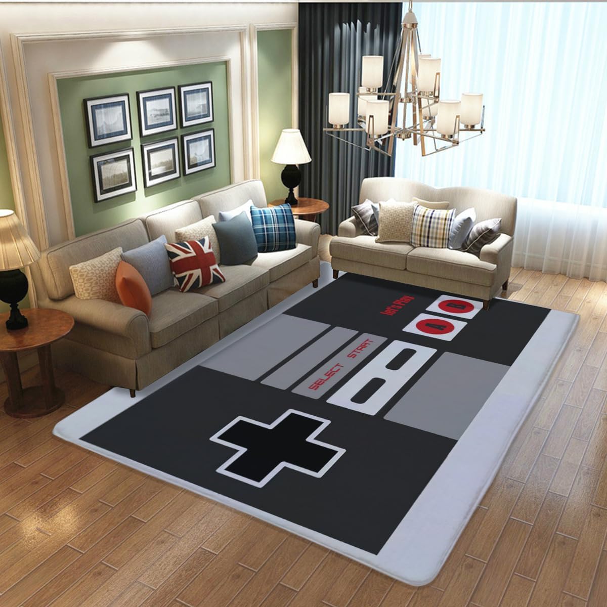 พรมลายคอนโทรลเลอร์ NES สไตล์วิ - Retro Gaming Rug บทวิจารณ์และราคา