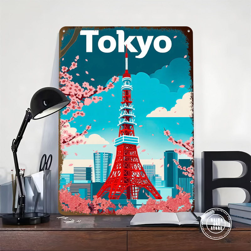 โปสเตอร์โลหะลายท่องเที่ยวโตเกี - Retro Gaming Tokyo บทวิจารณ์และราคา