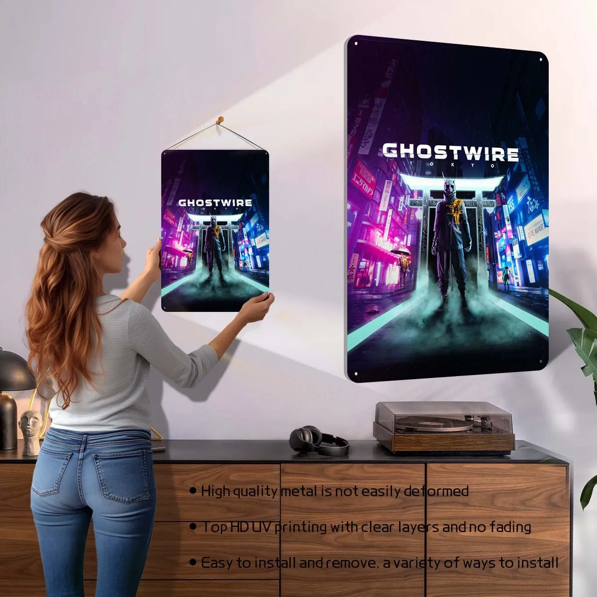 ป้ายโลหะ Ghostwire Tokyo แบบคล - Retro Gaming Tokyo บทวิจารณ์และราคา